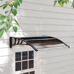 Outsunny Outdoor Window Door Canopy Fixed Awning Porch UV Water Cover Brown - Additional view 7