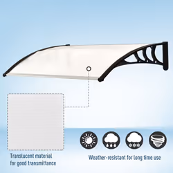Outsunny Outdoor Window Door Canopy Fixed Awning Porch UV Water Cover White - Additional view 4
