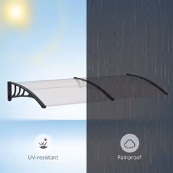 Outsunny Outdoor Curved Window Porch Canopy Awning UV Rain Cover 0.8x2m Clear - Additional view 4