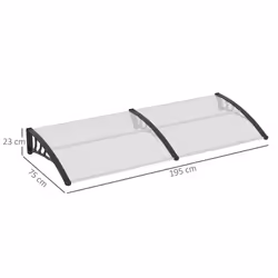 Outsunny Outdoor Curved Window Porch Canopy Awning UV Rain Cover 0.8x2m Clear - Additional view 8