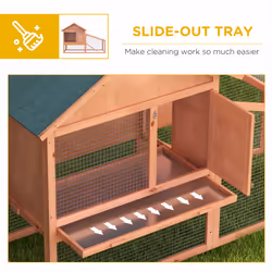 Pawhut Wood Rabbit,Bunny,Guinea Pig Hutch Water-Resistant w/ Ramp Outdoor Use - Additional view 4