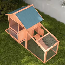 Pawhut Wood Rabbit,Bunny,Guinea Pig Hutch Water-Resistant w/ Ramp Outdoor Use - Additional view 7