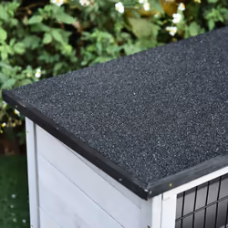 PawHut Rabbit Hutch w/ Removable Tray Openable Top for Indoors & Outdoors Grey - Additional view 4