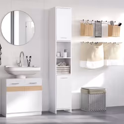 HOMCOM Storage Cabinet For Bathroom Bedroom Freestanding w/ Door
