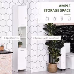 HOMCOM Storage Cabinet For Bathroom Bedroom Freestanding w/ Door