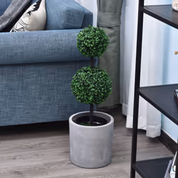 Outsunny 2 PCS Artificial Double Ball Tree w/ Pot Home Decoration 15cm - Additional view 4