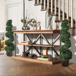 Outsunny 2 Pack Artificial Boxwood Spiral Tree Decorative Plant w/ Nursery Pot