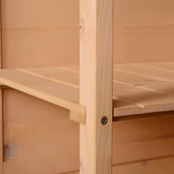 Outsunny Garden Shed Outdoor Tool Storage w/ 2 Shelve 75 x 56 x115cm Natural - Additional view 5