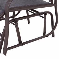 Outsunny 3 PCS Outdoor Sling Fabric Rocking Glider Chair w/ Table Set Grey - Additional view 7