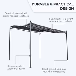 Outsunny 3m x 3m Gazebo Garden Pergola Canopy Sun Shade Shelter Soft Top