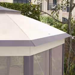 Outsunny 3x4m Hexagon Gazebo w/ Mesh Curtains Outdoor Garden, Beige - Additional view 6