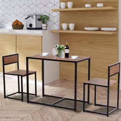 HOMCOM 3 Pcs Table Stool Set Dining Room Bar Modern Style Furniture