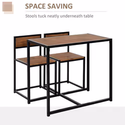 HOMCOM 3 Pcs Table Stool Set Dining Room Bar Modern Style Furniture - Additional view 6