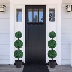 Outsunny 2 PCS Artificial Boxwood Three Balls Tree Decorative Plant Leaves