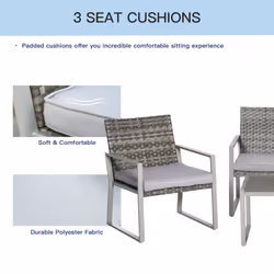 Outsunny 4PCS Outdoor Patio PE Rattan Wicker Sofa Chaise Lounge Furniture Set