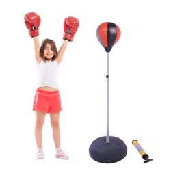 HOMCOM Adjust Kids Training Boxing Punching Ball Bag Boxing Punching w/ Gloves
