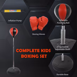 HOMCOM Adjust Kids Training Boxing Punching Ball Bag Boxing Punching w/ Gloves
