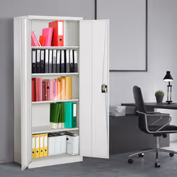Vinsetto Cream 2-Door Metal Filing Cupboard | Office Cabinet