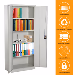 Vinsetto Cream 2-Door Metal Filing Cupboard | Office Cabinet