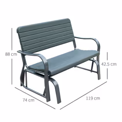 Outsunny Metal Garden Rocker Bench Rocking Chair Loveseat Outdoor