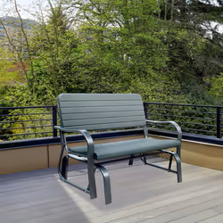 Outsunny Metal Garden Rocker Bench Rocking Chair Loveseat Outdoor