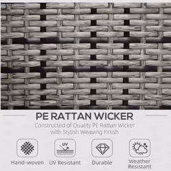 Garden Patio Rattan Wicker Furniture Single Cube Chair Sofa Outdoor Grey