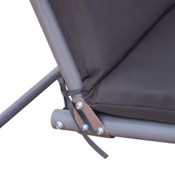 Outsunny 2 Person Covered Patio Swing with Pivot Table & Storage Console Grey - Additional view 6