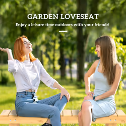 Outsunny 1.1M Outdoor Garden Bench Patio Loveseat Fir Wood 2 Person