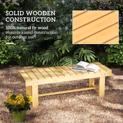 Outsunny 1.1M Outdoor Garden Bench Patio Loveseat Fir Wood 2 Person