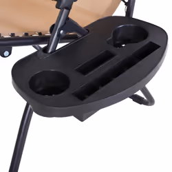 Outsunny Zero Gravity Chair Adjustable Patio Lounge w/ Cup Holder Beige