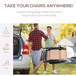 Outsunny Zero Gravity Chair Adjustable Patio Lounge w/ Cup Holder Beige - Additional view 5
