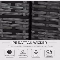 Outsunny 8pc Rattan Sofa Garden Furniture Aluminium Outdoor Patio Set Grey