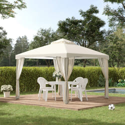 Outsunny 3 x 3 m Metal Gazebo Garden Outdoor 2-Tier Roof Marquee Party White
