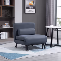 HOMCOM Folding 5 Position Convertible Sleeper Chair Sofa Bed Dark Grey - Additional view 9