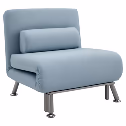 HOMCOM Linen Folding 5 Position Convertible Sleeper Chair Bed, Blue - Additional view 8