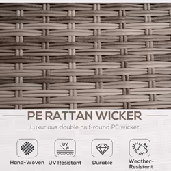 Outsunny 8pc Outdoor Patio Furniture Set Weather Wicker Rattan Sofa Chair Grey