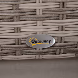 Outsunny 8pc Outdoor Patio Furniture Set Weather Wicker Rattan Sofa Chair Grey - Additional view 6