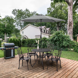 Outsunny 5 PCs Garden Dining Set, Garden Furniture Set, Brown