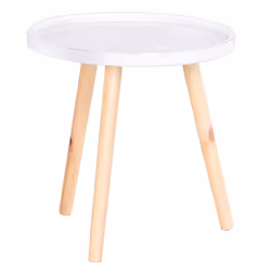 HOMCOM Round Coffee Table W/ Solid Wood Legs Sofa End Side Coffee