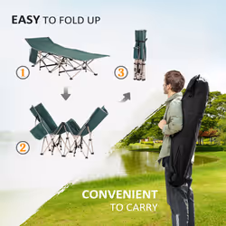 Outsunny Single Portable Outdoor Military Sleeping Bed Camping Cot Green