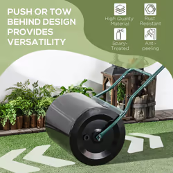 60L Steel Garden Roller Push Pull w/ Fillable Cylinder Water Rolling Drum - Additional view 4