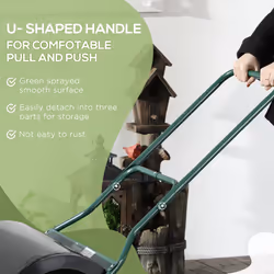 60L Steel Garden Roller Push Pull w/ Fillable Cylinder Water Rolling Drum - Additional view 5