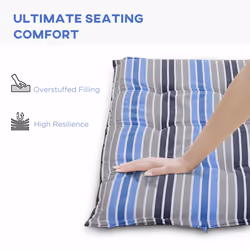 Outsunny 2 Pieces Replacement Cushions for Garden Bench, with Strips, Blue