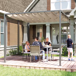 Outsunny Metal Pergola Patio Sun Shelter Grape Tent Retractable Canopy UV Cut - Additional view 7