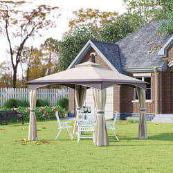 Outsunny 3x3(m) Patio Gazebo with Vented Roof and Mesh Sidewall