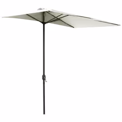 Outsunny 2.3m Garden Balcony Half Round Umbrella Metal Parasol Umbrella Beige - Additional view 8