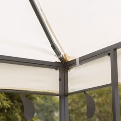 Outsunny 3m x 3m Outdoor Decorative Garden Gazebo Canopy Steel Frame - Cream - Additional view 6