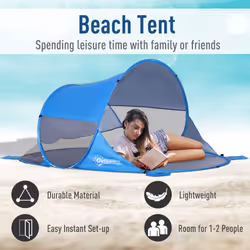 Outsunny Portable Automatic Pop Up Beach Tent Outdoor Camp Shelter Blue
