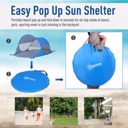 Outsunny Portable Automatic Pop Up Beach Tent Outdoor Camp Shelter Blue