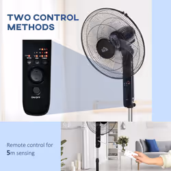 HOMCOM Oscillating Floor Fan Indoor Air Tower Standing W/ RC, 3 Speed & 7.5-Hour - Additional view 5